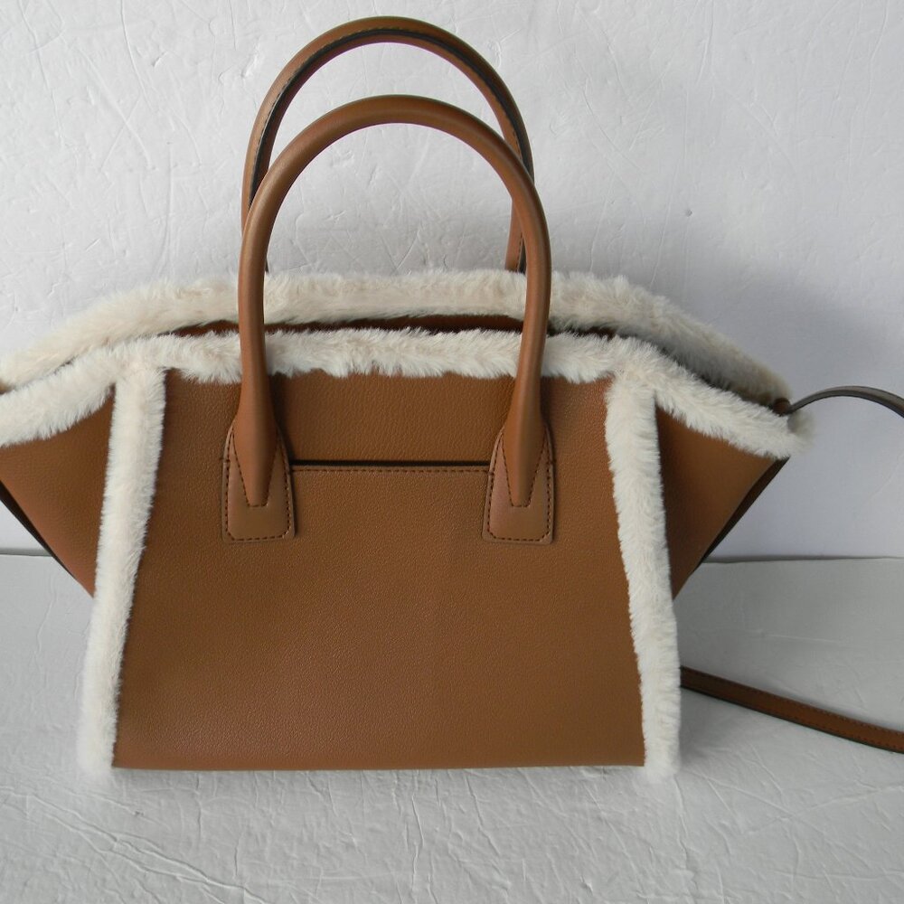 NWT MICHAEL KORS AVRIL LARGE LUGGAGE/SHERPA LEATHER SATCHEL CROSSBODY BAG - Picture 7 of 9